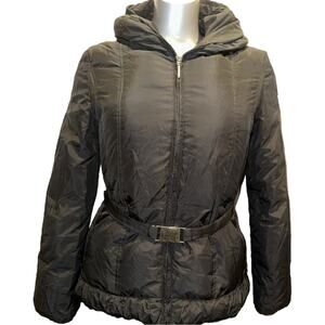 VIA SPIGA Down Filled Hidden Hood Puffer Jacket Size S